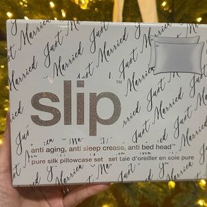 Slip Just Married Silk White Pillowcase Set - White